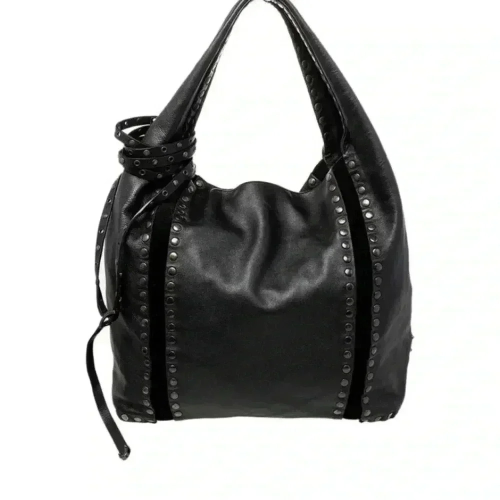 Jimmy Choo Black Studded Shoulder Bag